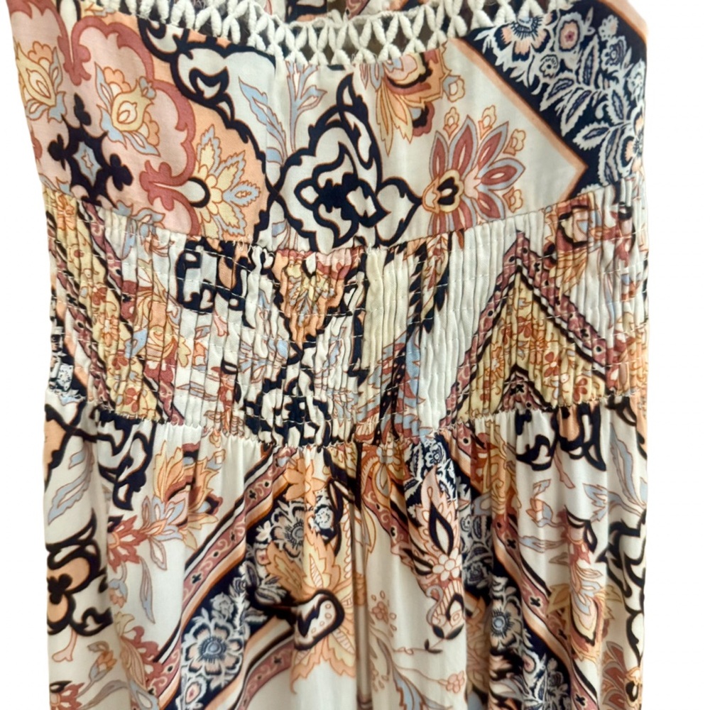 Abel The Label Charlotte Floral Maxi Halter Dress XS Anthropologie Boho Rayon - Picture 5 of 12